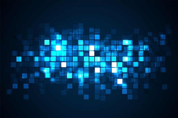 Digital technology background Digital data square blue pattern pixel background