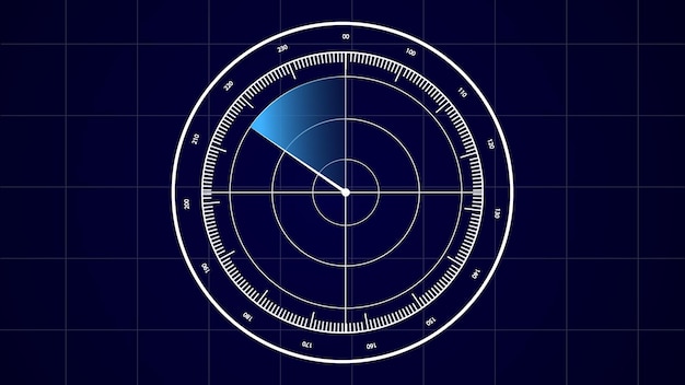 Digital technology radar screen scanning different information illustration background