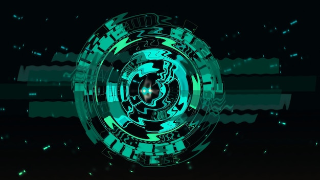 Digital technology wave unco blear HUD elements illustration background