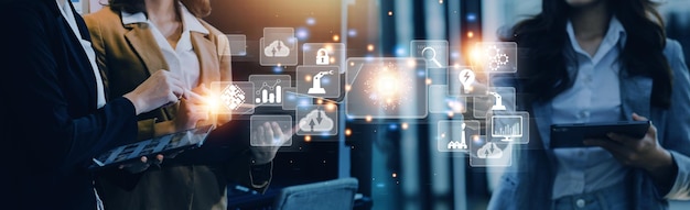 Digital transformation technology strategy digitization and digitalization of business processes and data optimize and automate operations customer service management internet and cloud computing