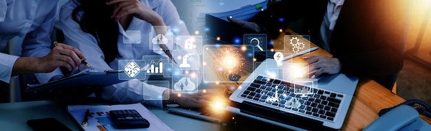 Digital transformation technology strategy digitization and digitalization of business processes and data optimize and automate operations customer service management internet and cloud computing