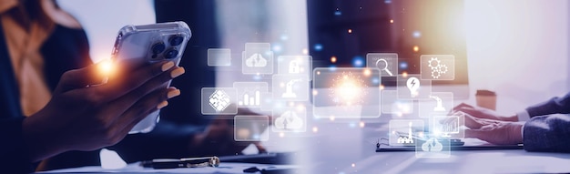 Digital transformation technology strategy digitization and digitalization of business processes and data optimize and automate operations customer service management internet and cloud computing