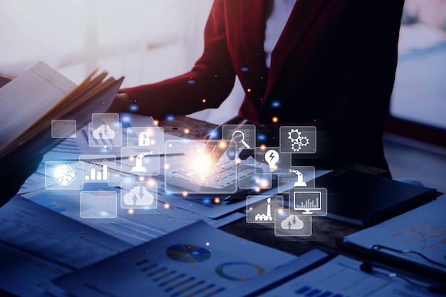 Digital transformation technology strategy digitization and digitalization of business processes and data optimize and automate operations customer service management internet and cloud computing