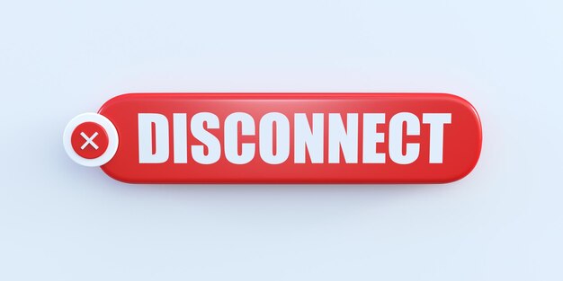disconnect button illustration 3d render