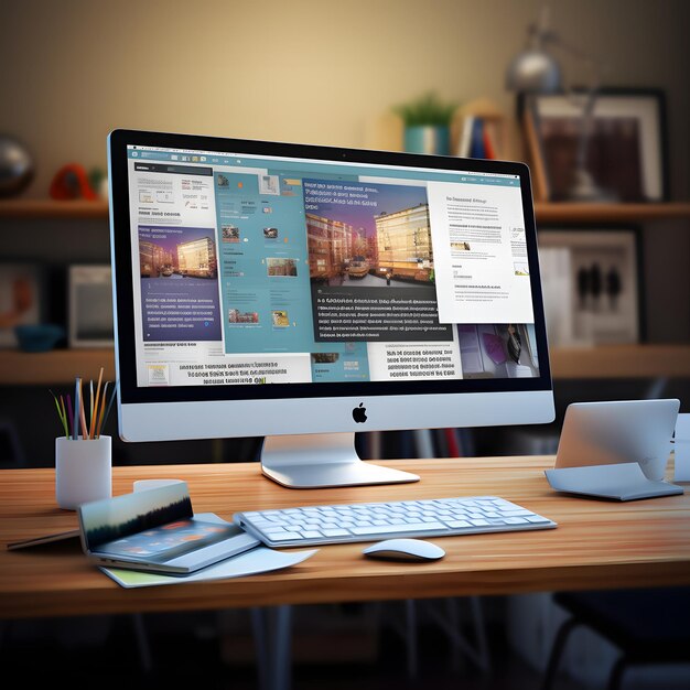 Displaying a neat computer screen with a website