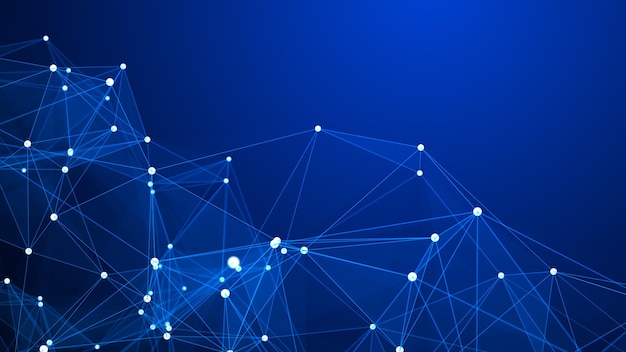 Distribution of data Network visualization internet communication Technological background 3D rendering
