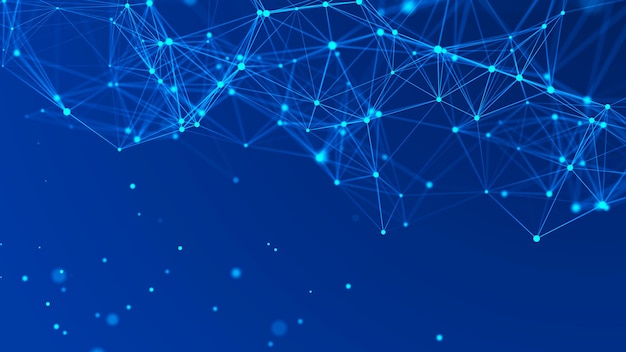 Distribution of lines and points in space Digital background of data network connection 3D rendering