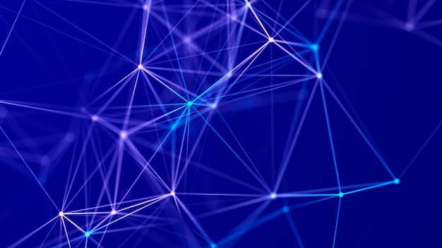 Distribution of lines and points in space Digital background of data network connection 3D rendering