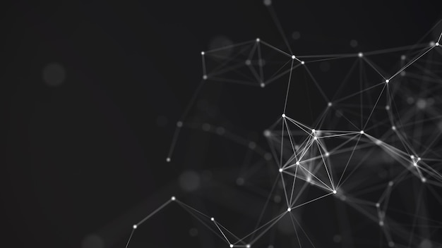 distribution of triangular shapes in space the structure of network connections the connect of points and lines abstract science background 3d rendering