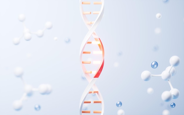 DNA and mutation with biological concept 3d rendering