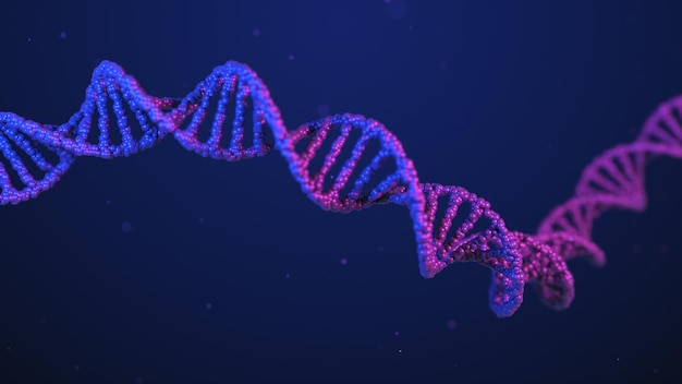 dna strand spiral double helix 3d render