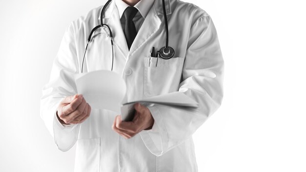 Doctor reviewing medical records