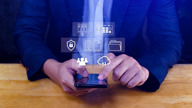 Document Management System DMS for document management concept online document database digital file storage systems software Record keeping database technology File access Sharing documents