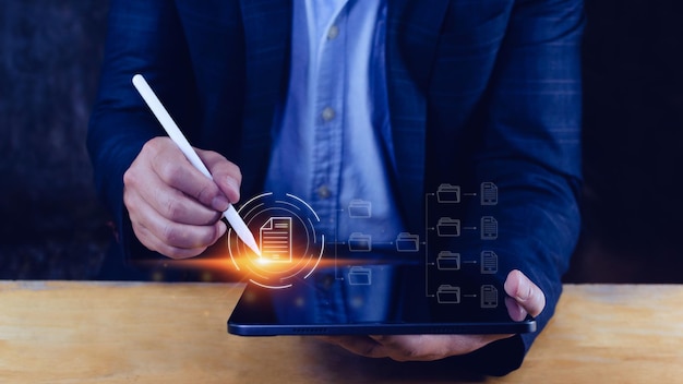 Document Management System DMS Online documentation database and process automation to efficiently manage files knowledge and documentation enterprise with ERP Corporate business technology