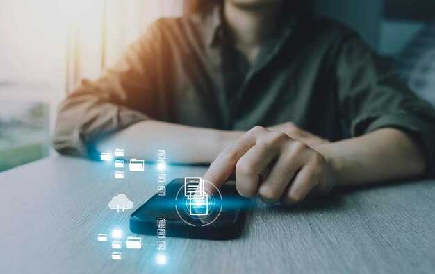 Document Management System DMS online documentation database and process automation to efficiently manage files knowledge and documentation in enterprise with ERP Corporate business technology