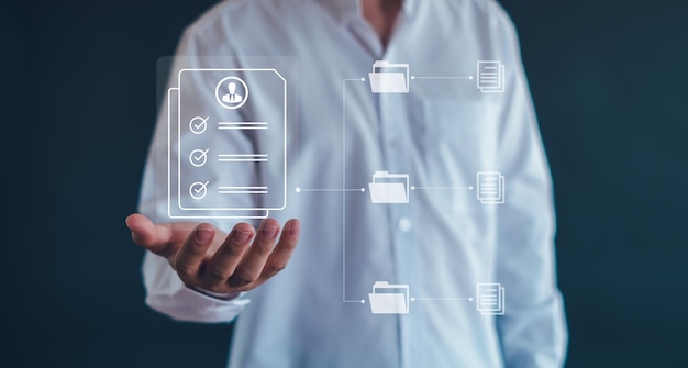Document Management System online documentation database and process automation to efficiently manage files knowledge and documentation in enterprise Corporate business technology