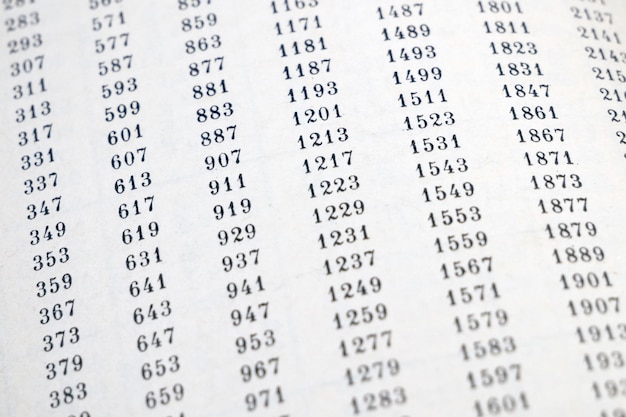 document with many numbers data encrypt Cipher encryption code or data