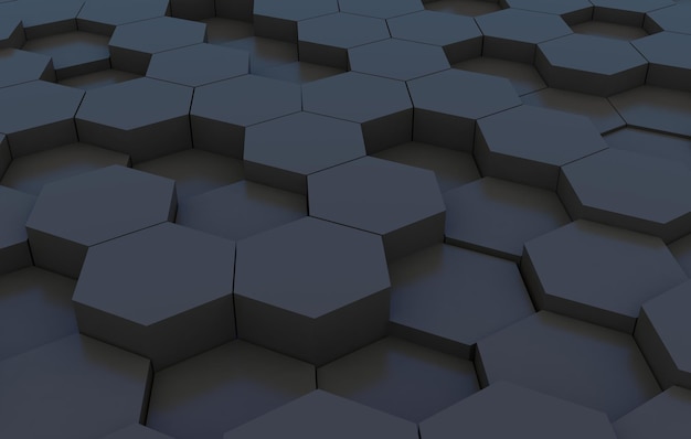 Duo tone hexagon 3D background texture 3d rendering illustration Futuristic abstract background