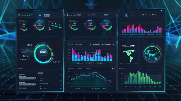 dynamic digital dashboard showcasing advanced automation processes