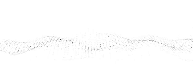Dynamic wave with connected dots and lines on a white background Digital wave background concept Abstract technology background Big data visualization 3D rendering