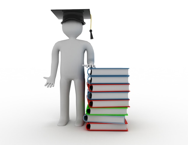 Education concept.people book 3d rendered illustration