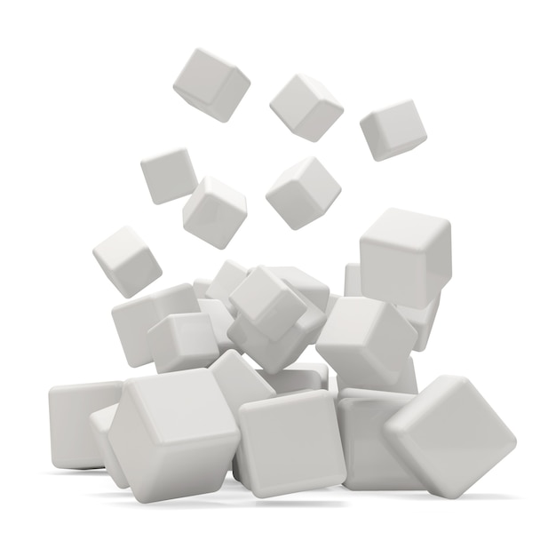 Empty Blank Box Falling on white background