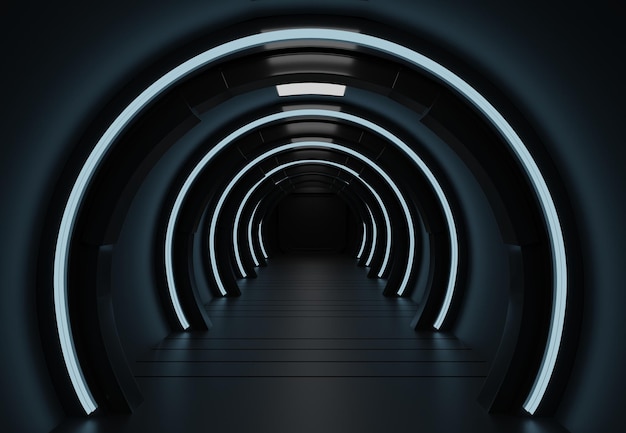 Empty corridor in tunnel
