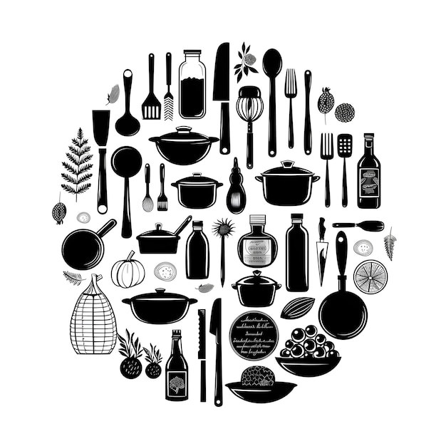 Essentials of Elegance Silhouetted Cutlery Set in Monochromatic Hues