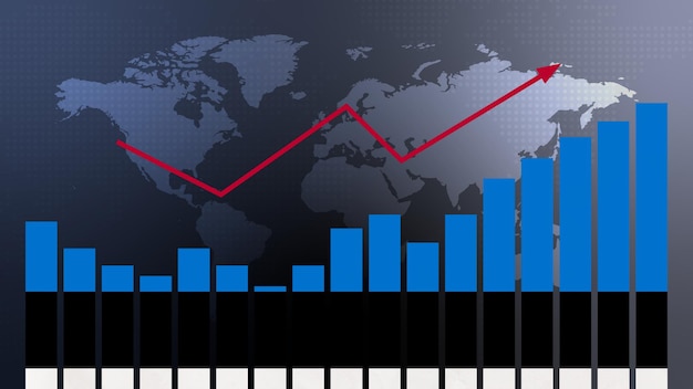 Estonia bar chart graph with ups and downs increasing values