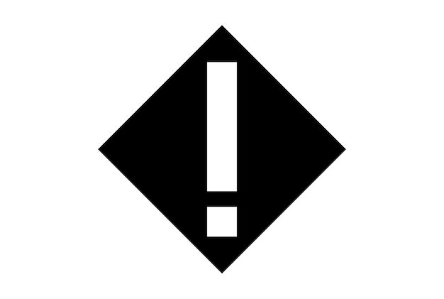 Exclamation mark flat icon black minimalistic warning symbol art app web sign