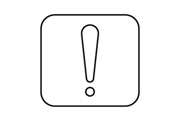 Exclamation mark outline icon black error symbol warning sign art