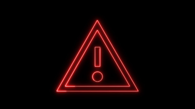 Exclamation sign animated on a black background