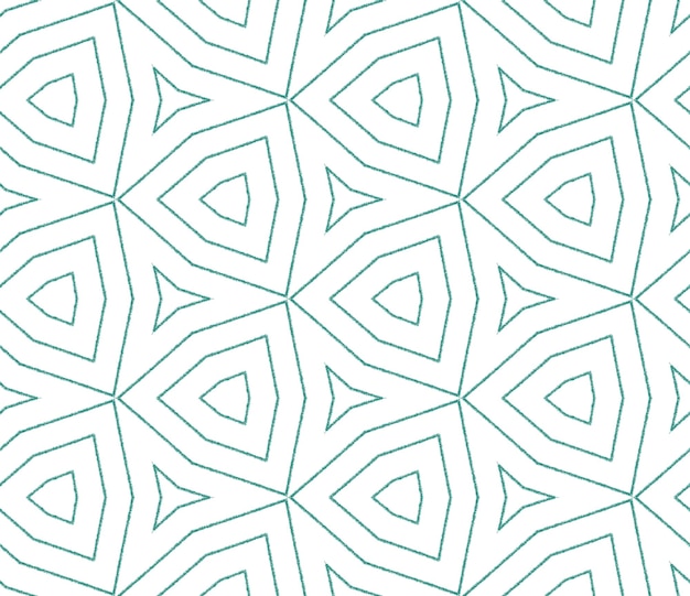 Exotic seamless pattern Turquoise symmetrical