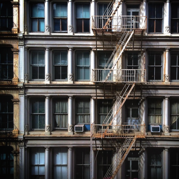 exterior of building with fire escape