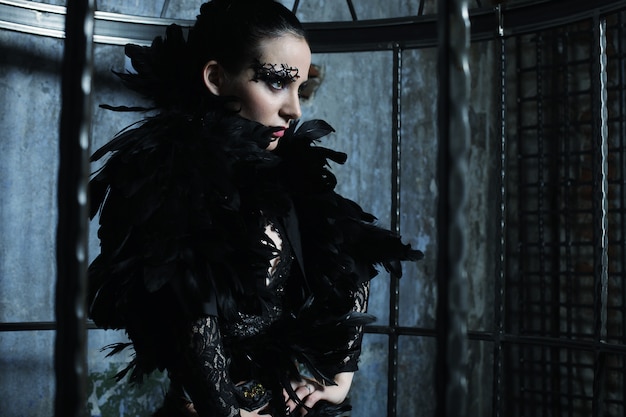 fashion model in fantasy dress