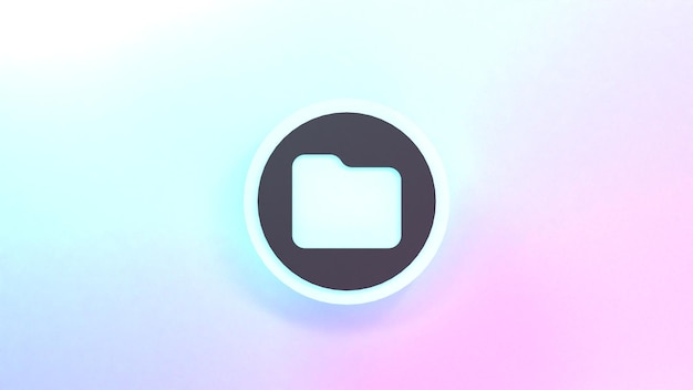 File folder icon 3d render illustration