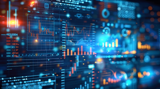 financial graph on technology abstract background