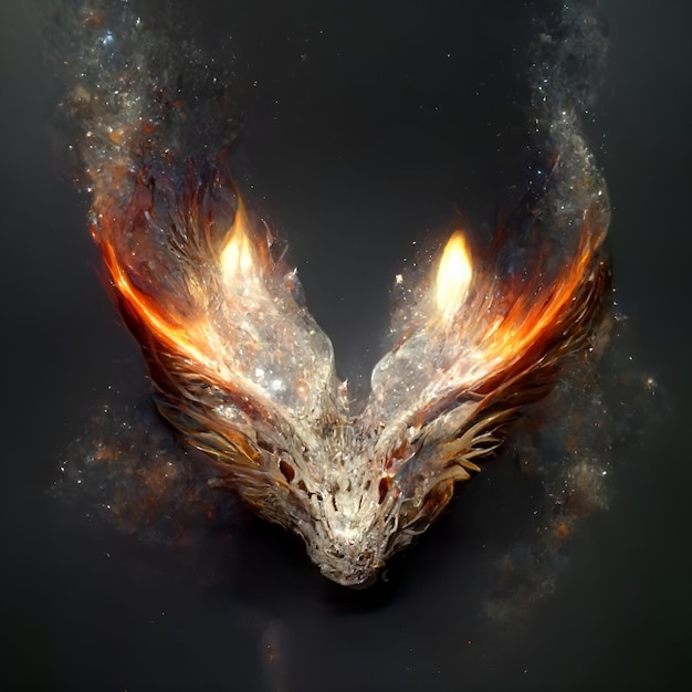 fired dragon wrapped around earth silver wing
