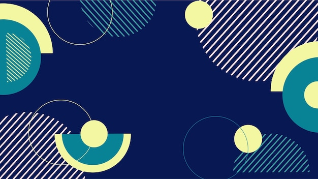 flat design geometric blue background with green memphis pattern