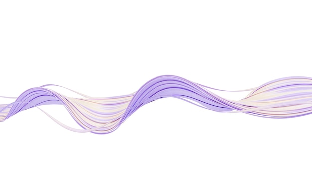 Flowing curve geometry lines 3d rendering