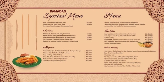 free vector ramadan card menu template