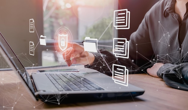ftpfile transfer protocol files receiver computer backup copy file sharing isometric exchange information data with internet cloud technology digital documents online documentation database