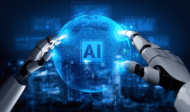 future artificial intelligence robot and cyborg.