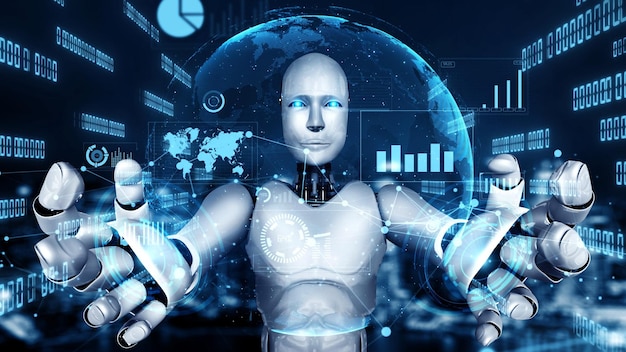 future financial technology controll by ai robot huminoid uses machine learning
