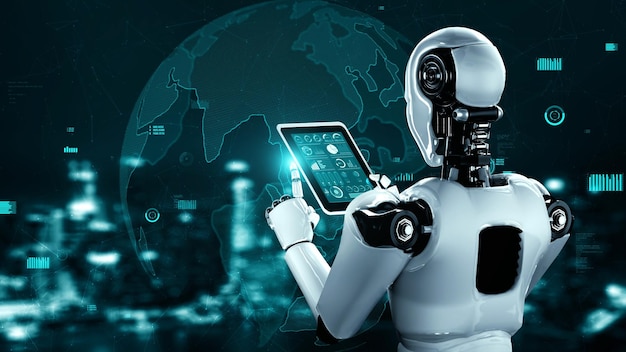 Future financial technology controll by AI robot huminoid uses machine learning