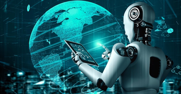 future financial technology controll by ai robot huminoid uses machine learning