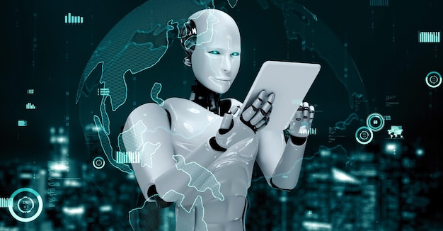 future financial technology controll by ai robot huminoid uses machine learning