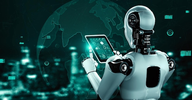 Future financial technology controll by AI robot huminoid uses machine learning