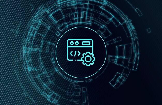 Future for programmers and engineers world coding cybernetic future concept