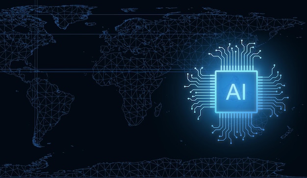 Futuristic Artificial intelligence AI power digital transformation abstract technology background